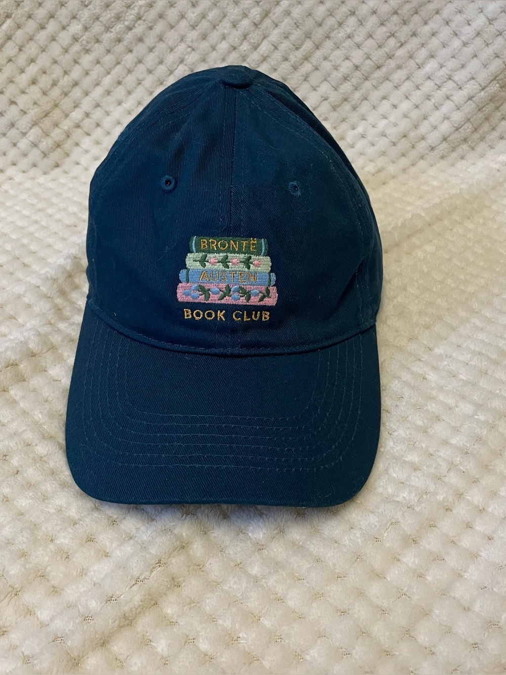 Rifle Paper Co. Ladies Night Book Club Baseball Cap Hat Blue Navy Bronte Austen